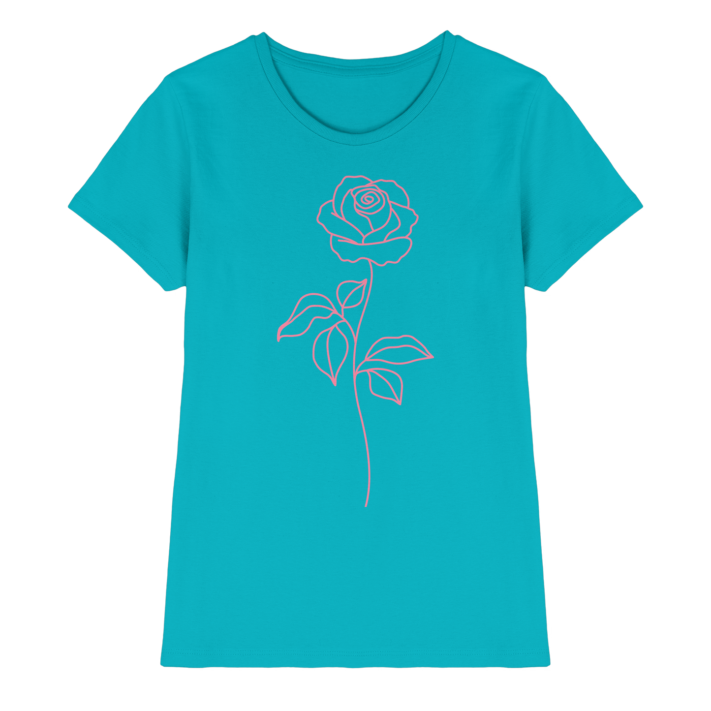 Pink Rose Ladies T-shirt - Ladies Premium Shirt