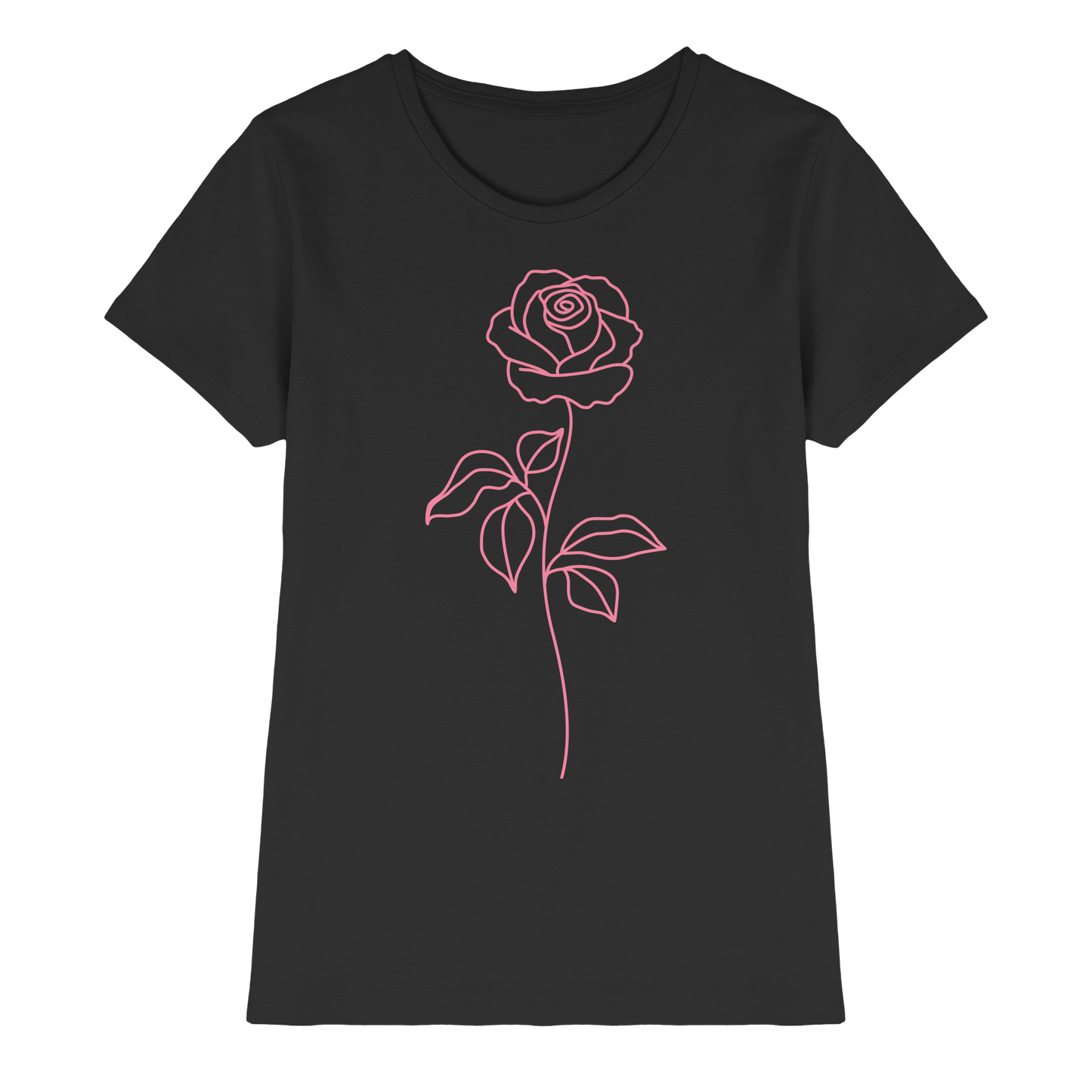 Pink Rose Ladies T-shirt - Ladies Premium Shirt