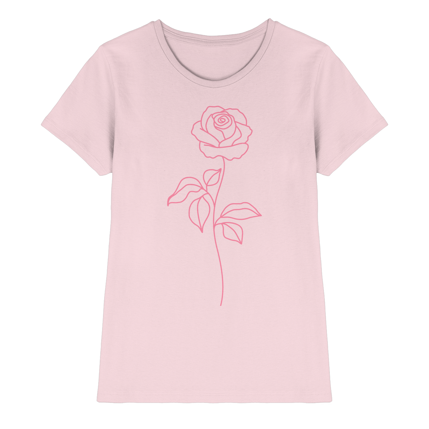 Pink Rose Ladies T-shirt - Ladies Premium Shirt