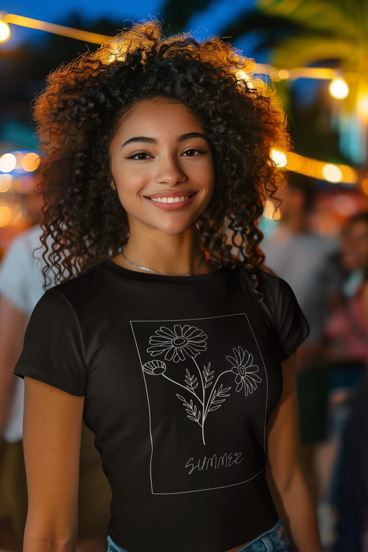 Summer Flower - Fitted Ladies Organic Shirt